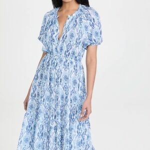 Playa Lucila Blue Ikat Print Short Sleeve Dress Size M
Flowy Boho